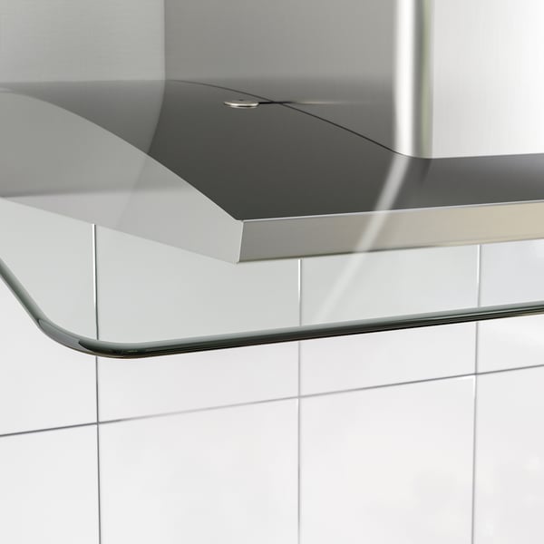 BALANSERAD wall mounted extractor hood, stainless steel/glass, 80 cm