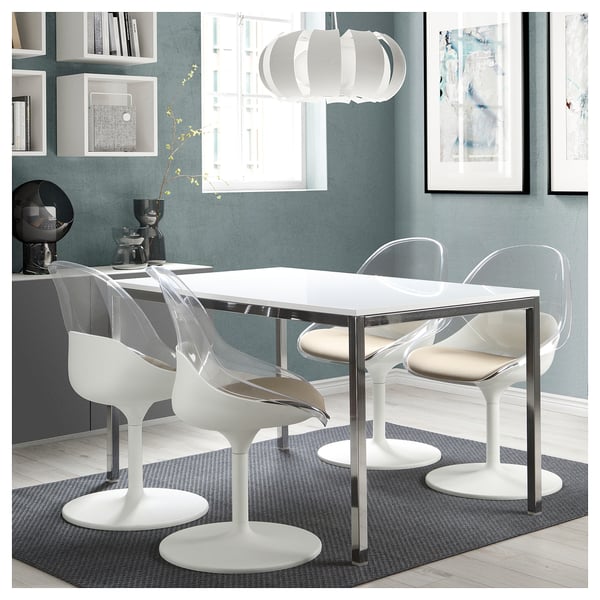 BALTSAR swivel chair, white, 58x85x56 cm