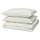 BANDKNIPPE duvet cover and 2 pillowcases, white/green, 220x240 cm