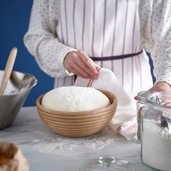 BANDSLÄTTING yeast/bread basket, rattan, 22 cm