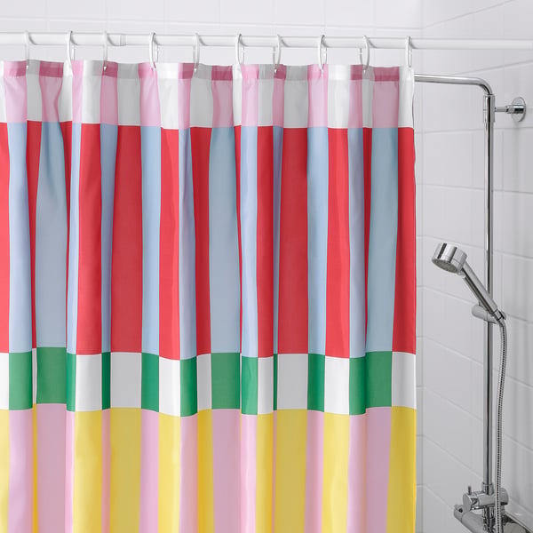 BANJANTRÄD shower curtain, multicolour, 180x200 cm