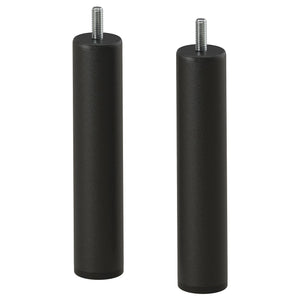 BANKABY leg, metal/black, 16 cm, 2 pack