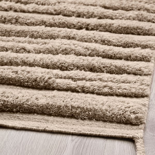BANKKONTOR rug, high pile, beige/handmade, 170x240 cm