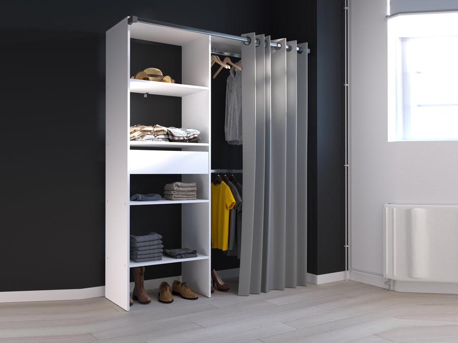 COMPOSITION WITH CLOTHES RACK AND CURTAIN- BARI