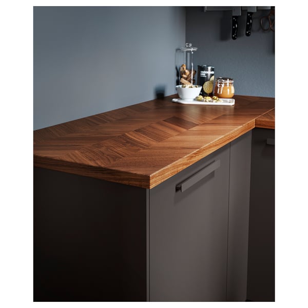 BARKABODA worktop, walnut/veneer, 246x3.8 cm