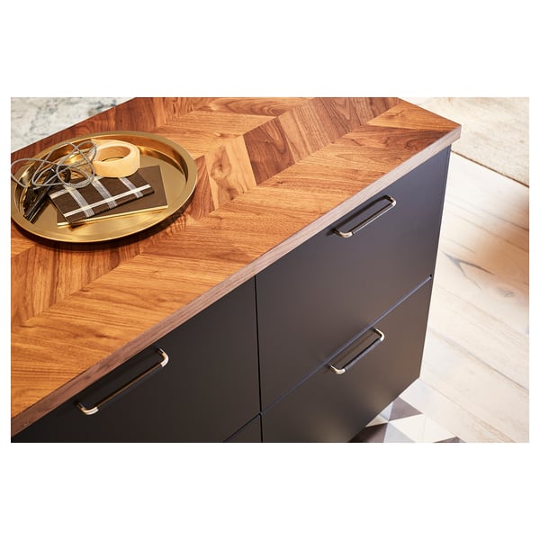 BARKABODA - Worktop, walnut/veneer, 186x3.8 cm