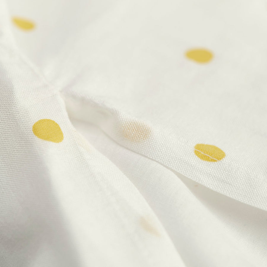 BARNDRÖM duvet cover and pillowcase, white yellow/dot pattern, 200x150 cm