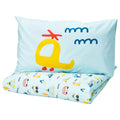 BARNDRÖM duvet cover and pillowcase, blue/vehicles pattern, 150x200/50x80 cm