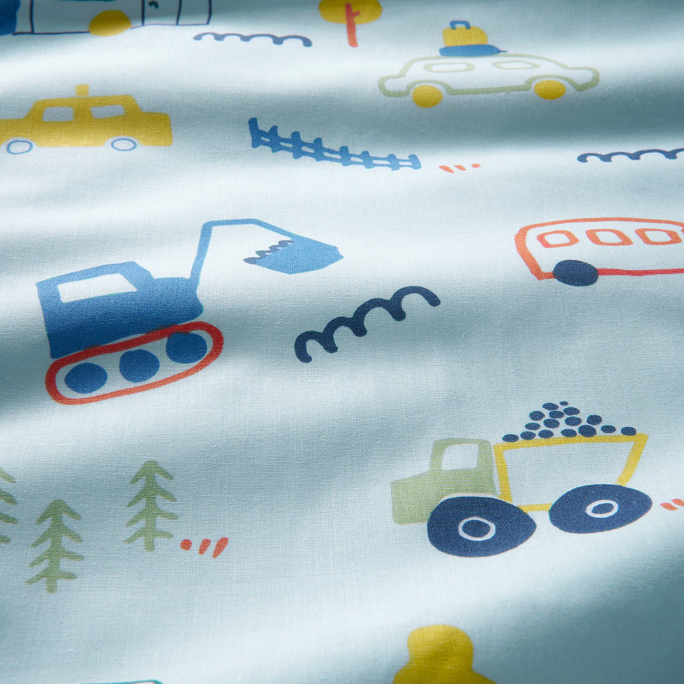 BARNDRÖM duvet cover and pillowcase, blue/vehicles pattern, 150x200/50x80 cm