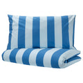 BARNDRÖM duvet cover and pillowcase, blue green/stripe pattern, 150x200/50x80 cm