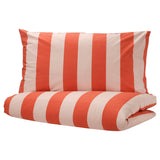 BARNDRÖM duvet cover and pillowcase, pink red/stripe pattern, 150x200/50x80 cm