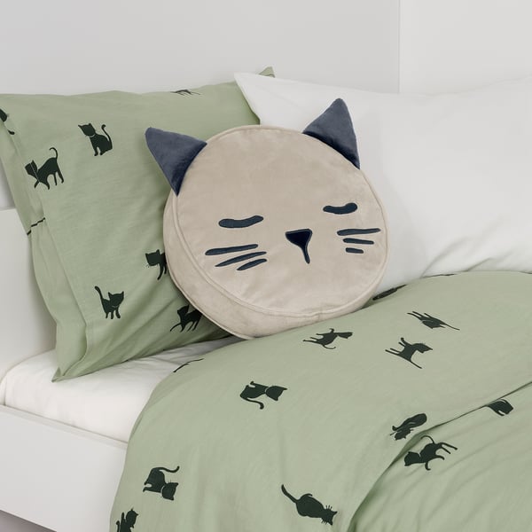 BARNDRÖM cushion with pocket, beige, 32x8 cm