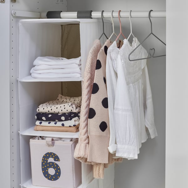 BARNDRÖM - Children's coat-hanger, pink white/grey