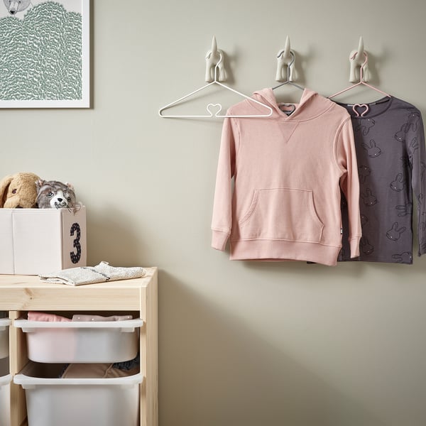 BARNDRÖM - Children's coat-hanger, pink white/grey