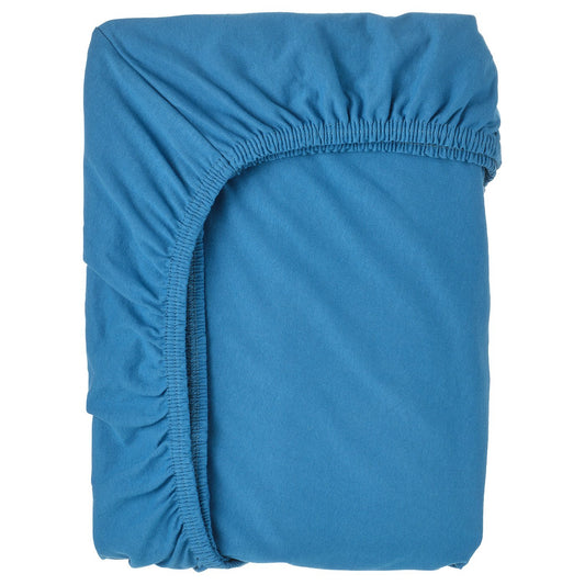 BARNDRÖM fitted sheet for extendable bed, blue, 80x130 cm