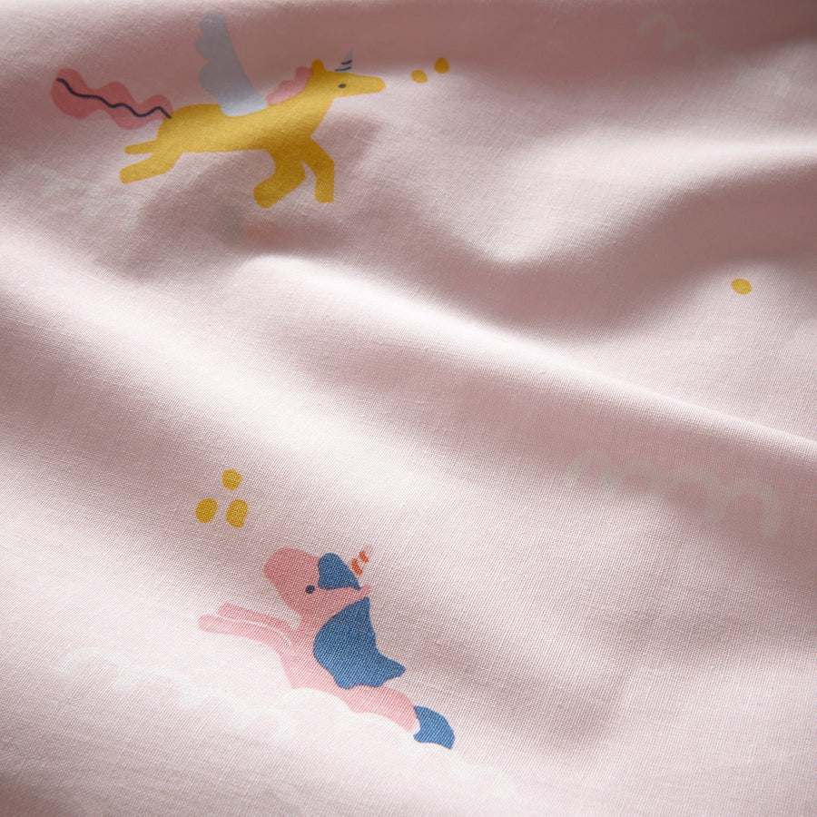 BARNDRÖM fitted sheet, pink/unicorn pattern, 90x200 cm