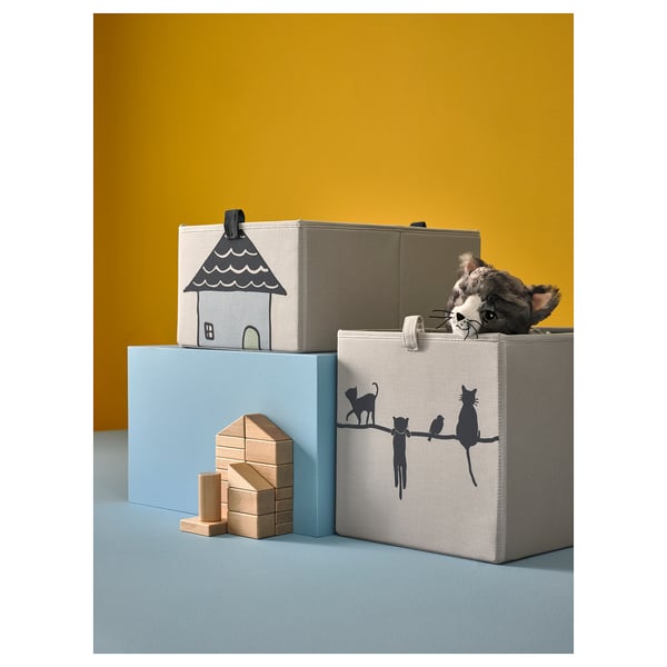 BARNDRÖM box, beige, 26x37x26 cm