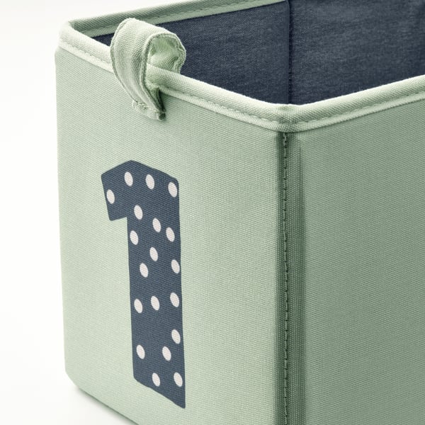 BARNDRÖM box, set of 3, green blue/beige, 17x27x17 cm
