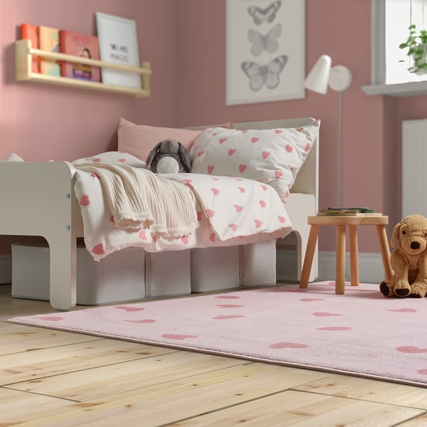 BARNDRÖM rug, pink, 133x160 cm