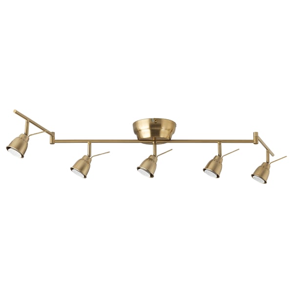BAROMETER ceiling track, 5-spots, brass-colour, 131 cm