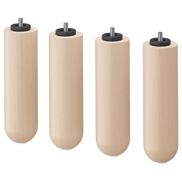 BÅTSFJORD leg, birch, 6 cm, 4 pack