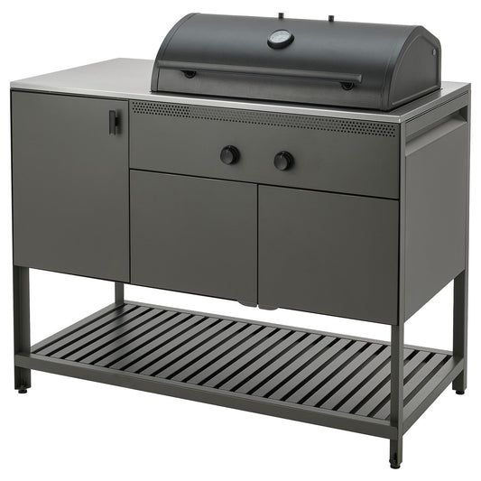 BÅTSKÄR charcoal barbecue, outdoor/dark grey, 60x120 cm