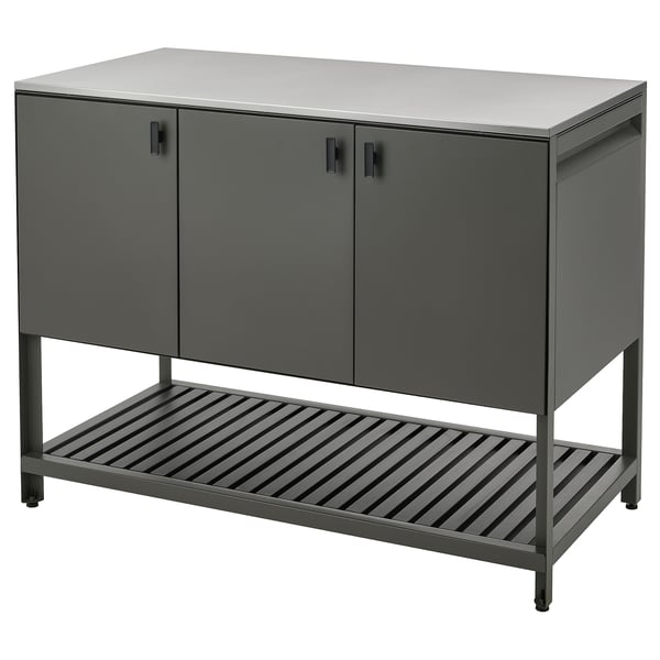 BÅTSKÄR - BÅTSKÄR Closed kitchen unit, outdoor/dark grey, 120x60 cm