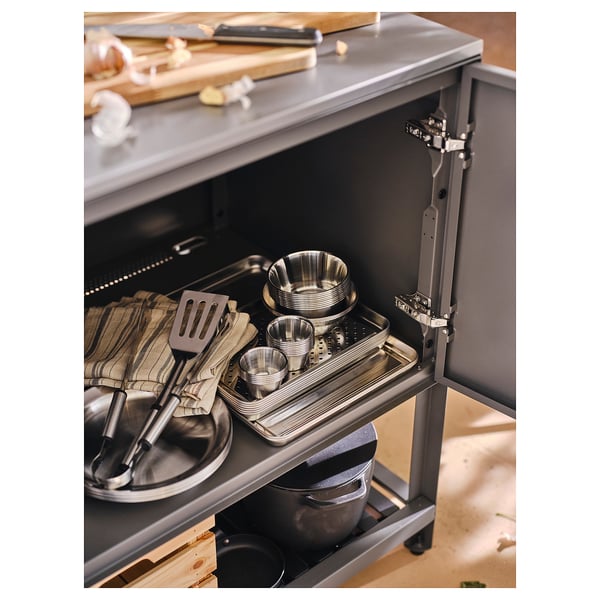 BÅTSKÄR - BÅTSKÄR Closed kitchen unit, outdoor/dark grey, 120x60 cm