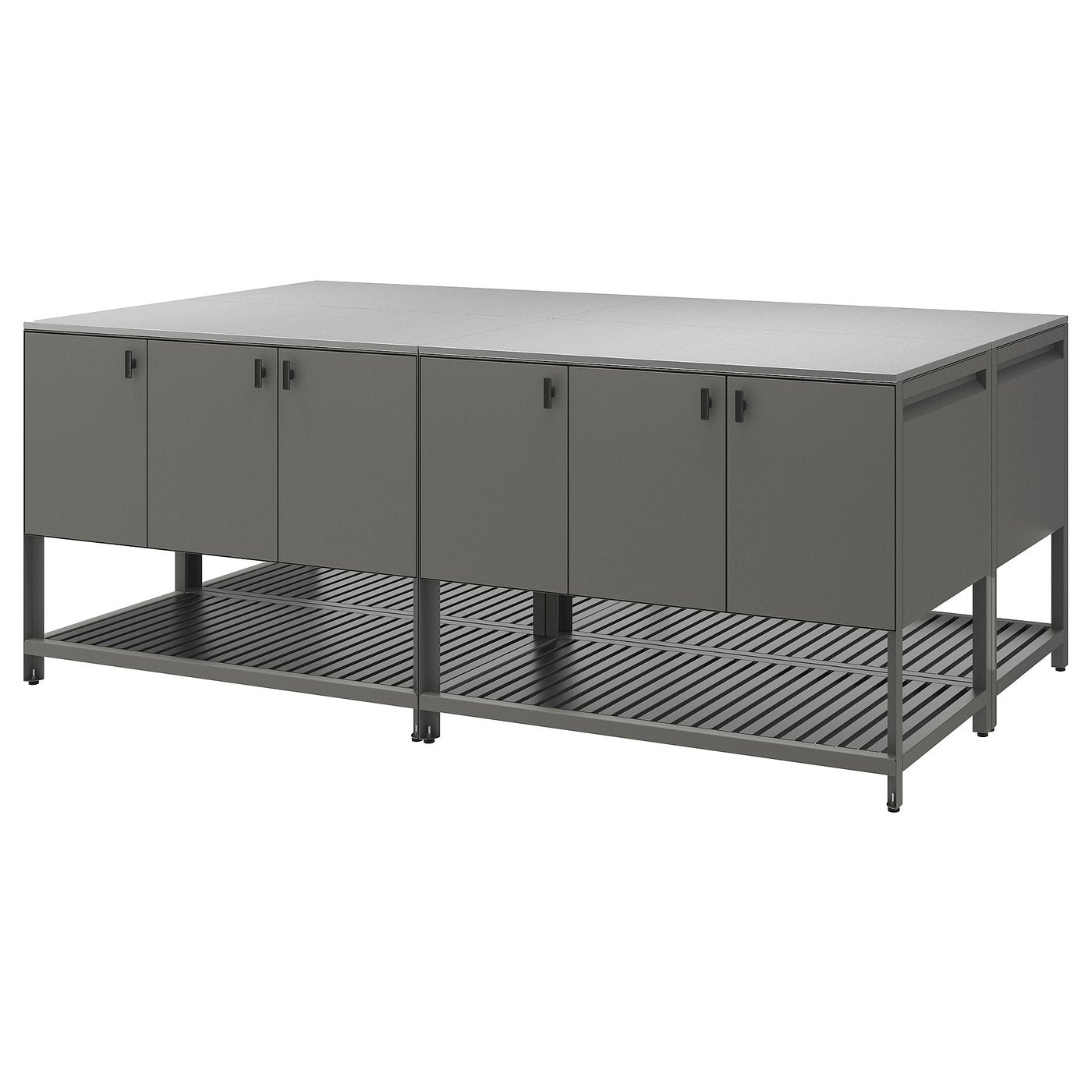 BÅTSKÄR outdoor kitchen island, dark grey, 240x93x120 cm