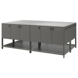 BÅTSKÄR outdoor kitchen island, dark grey, 240x120 cm
