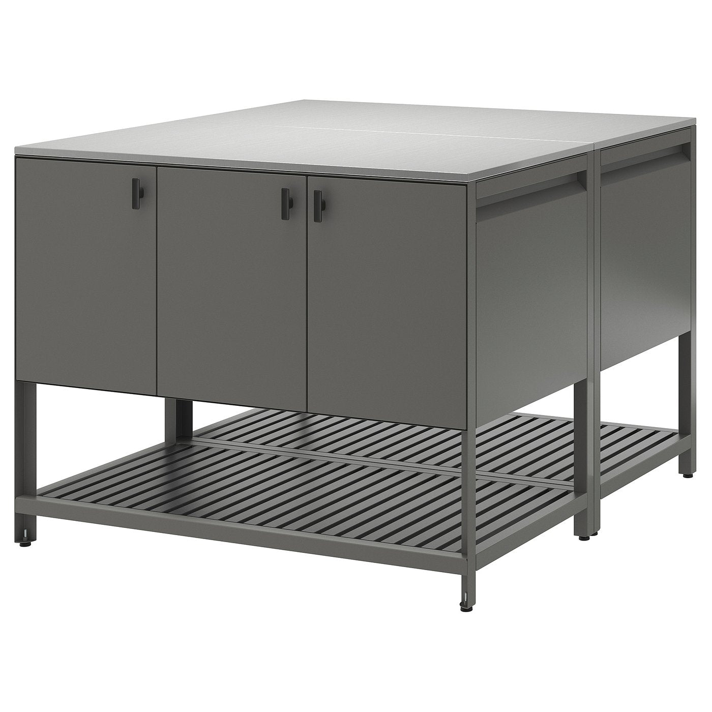 BÅTSKÄR outdoor kitchen island, dark grey, 120x93x120 cm