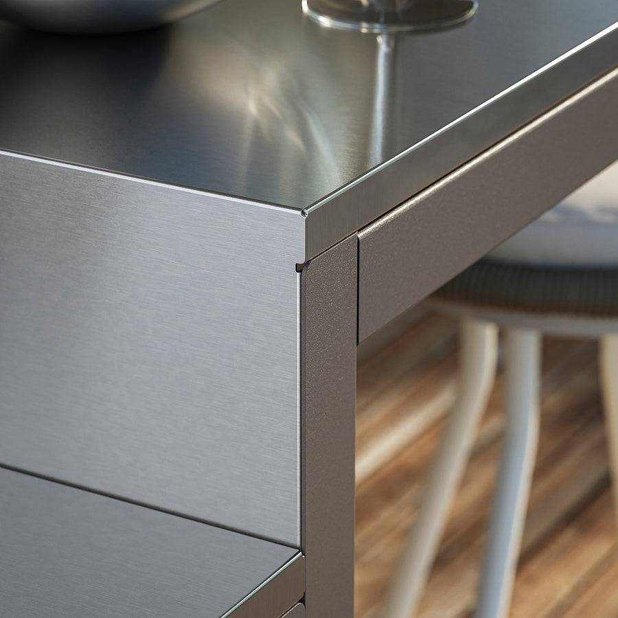 BÅTSKÄR bar table, outdoor/dark grey, 120x40 cm
