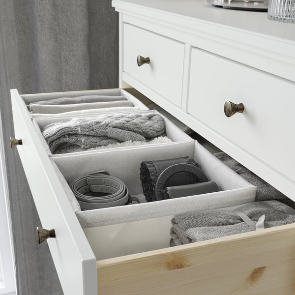 BAXNA organiser, grey/white, 26x34x10 cm