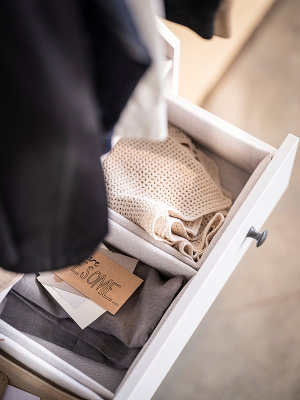 BAXNA organiser, grey/white, 20x26x10 cm