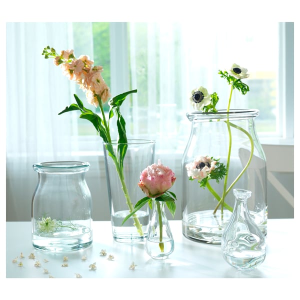 BEGÄRLIG vase, clear glass, 29 cm