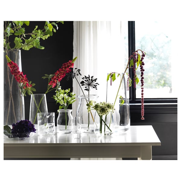 BEGÄRLIG vase, clear glass, 29 cm
