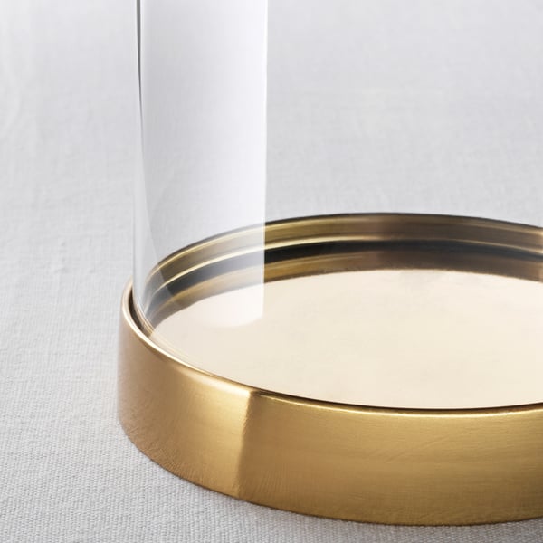 BEGÅVNING glass dome with base, 19 cm