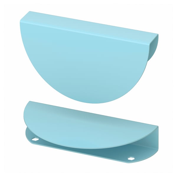 BEGRIPA handle, light blue/half-round, 130 mm, 2 pack
