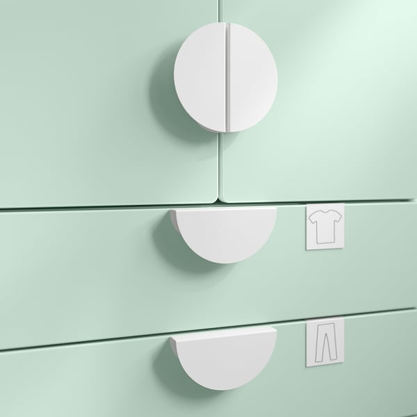 BEGRIPA handle, white/half-round, 130 mm, 2 pack