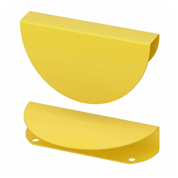 BEGRIPA handle, yellow/half-round, 130 mm, 2 pack