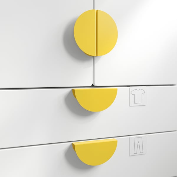 BEGRIPA handle, yellow/half-round, 130 mm, 2 pack