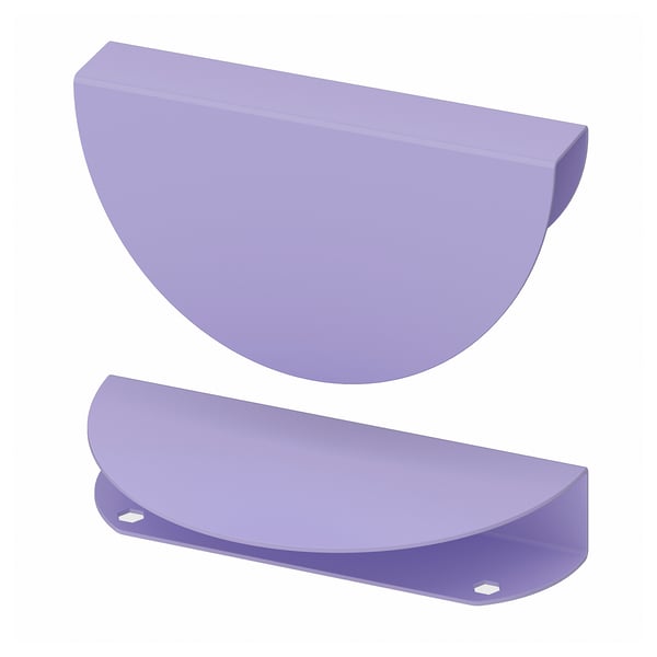 BEGRIPA handle, lilac/half-round, 130 mm, 2 pack