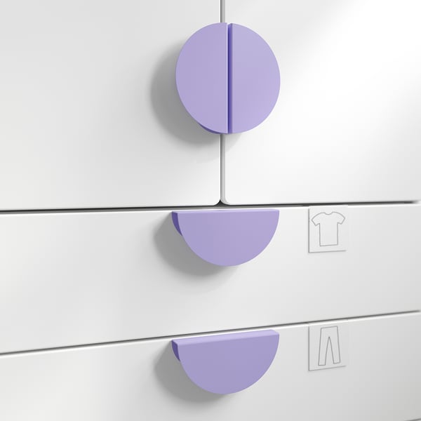 BEGRIPA handle, lilac/half-round, 130 mm, 2 pack