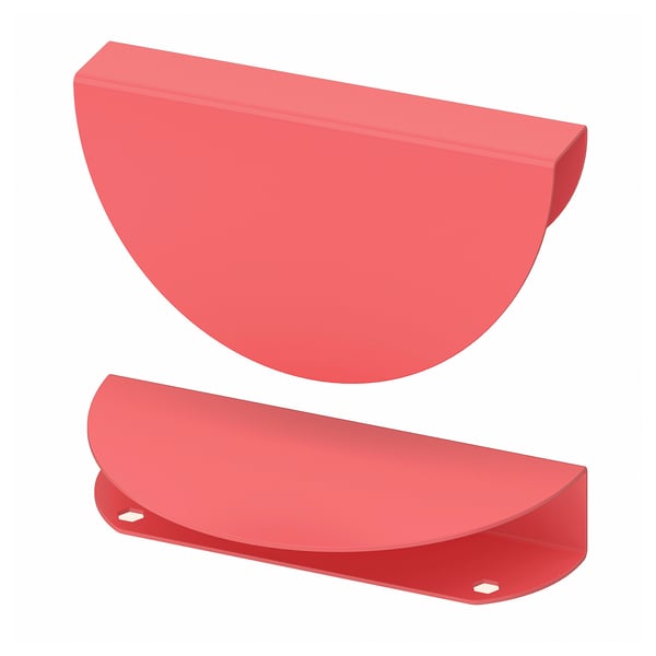 BEGRIPA handle, light red/half-round, 130 mm, 2 pack