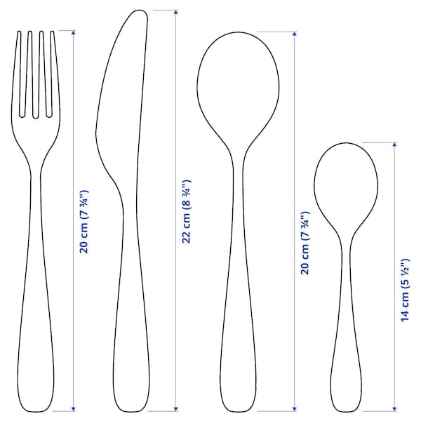 Ikea BEHAGFULL - 24-piece cutlery set, stainless steel