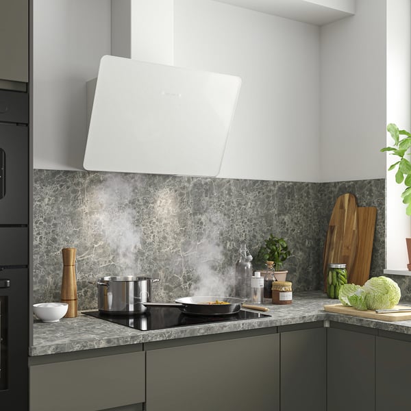 BEJUBLAD wall mounted extractor hood, white, 66 cm