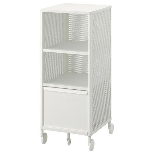 BEKANT - Storage unit on castors, mesh/white, 41x101 cm