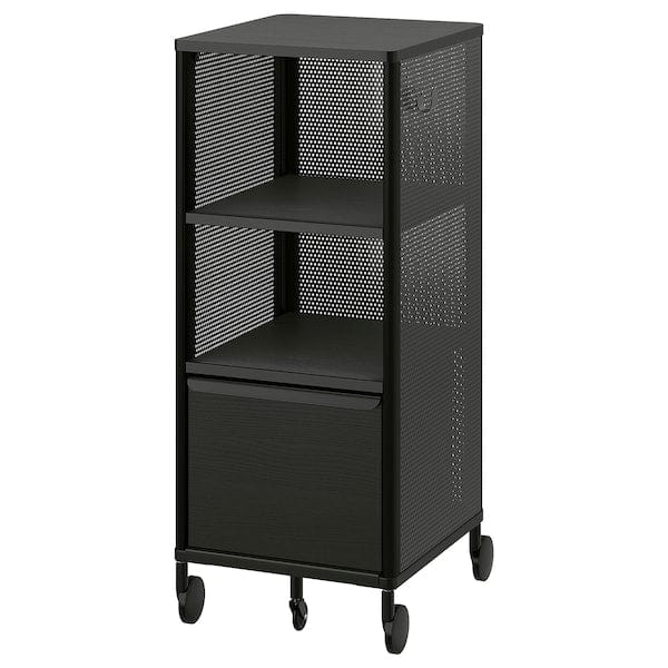 BEKANT - Storage unit on castors, mesh/black, 41x101 cm