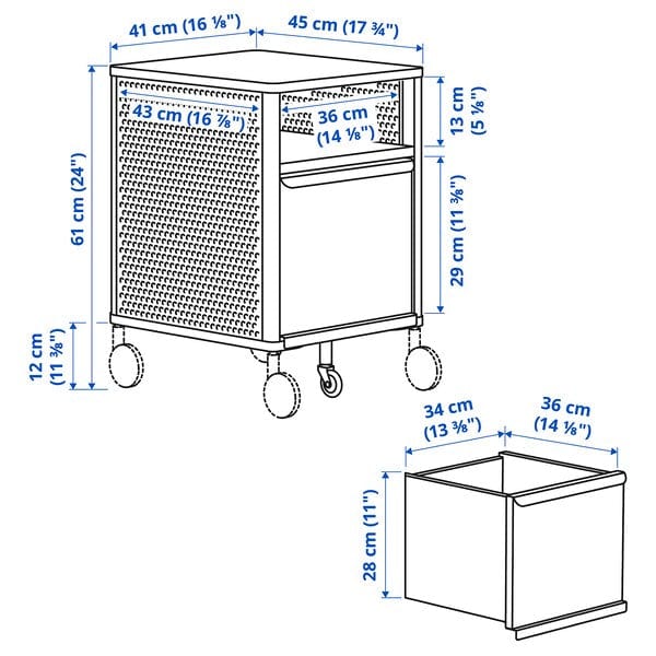 Ikea BEKANT - Storage element, mesh/white, 41x61 cm