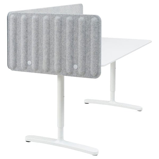 Ikea BEKANT - Desk with partition screen, white/grey,160x80 48 cm